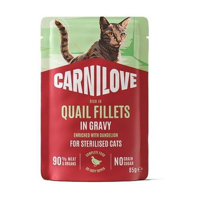 Влажный корм для кошек Carnilove Gravy Quail with Dandelion Sterilised 85 г (8595602584642)