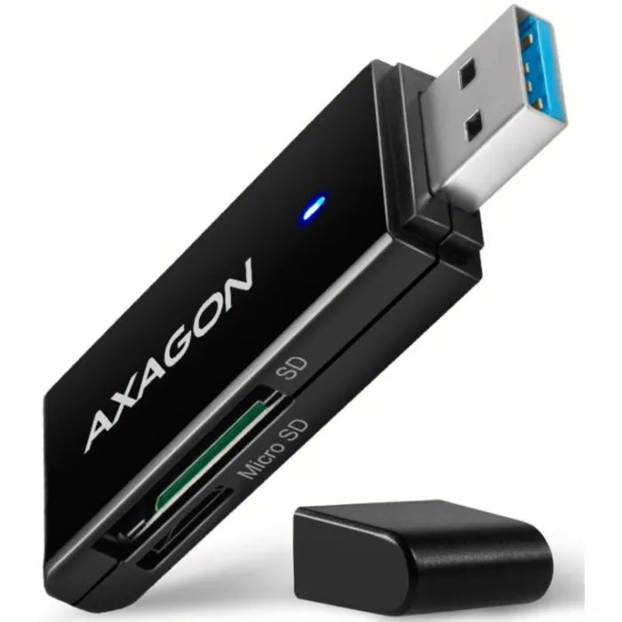 Считыватель флеш-карт AXAGON USB-A 3.2 to SD/microSD 5Gbps black (CRE-S2N)