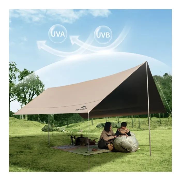 Тент Naturehike CNK2350WS015 Cloud Skies Tarp Lite коричневий (6977465866424) изображение 5