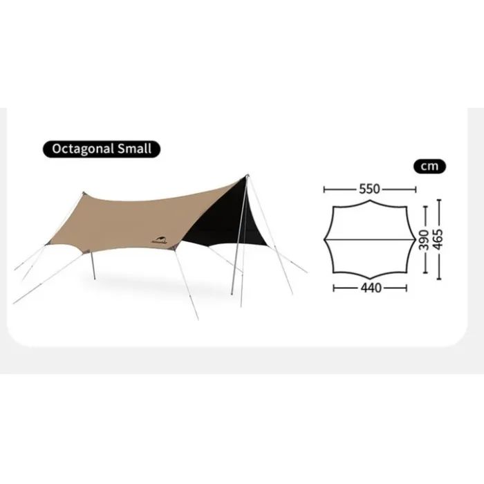 Тент Naturehike CNK2350WS015 Cloud Skies Tarp Lite коричневий (6977465866424) изображение 8