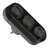 Сетевой разветвитель EUROELECTRIC X3 16А Black с заземлением (EE-3-16A(black)) изображение 2