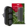 Сетевой разветвитель EUROELECTRIC X3 16А Black с заземлением (EE-3-16A(black))