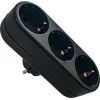 Сетевой разветвитель EUROELECTRIC X3 16А Black с заземлением (EE-3-16A(black))