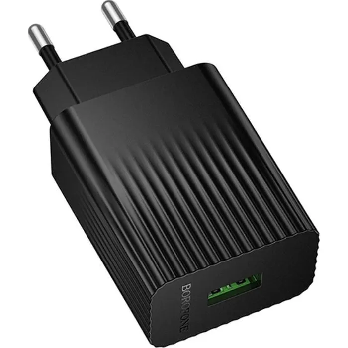 Зарядное устройство BOROFONE BAS72A USB QC3.0 18W black (6941991122637) изображение 2