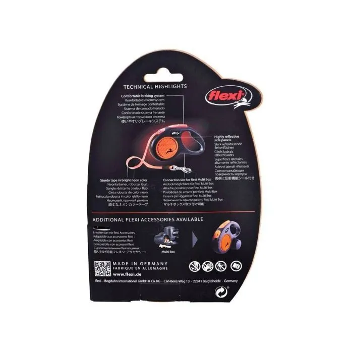 Поводок для собак Flexi New Neon лента S 5 м/15 кг оранжевый (4000498032008) изображение 6