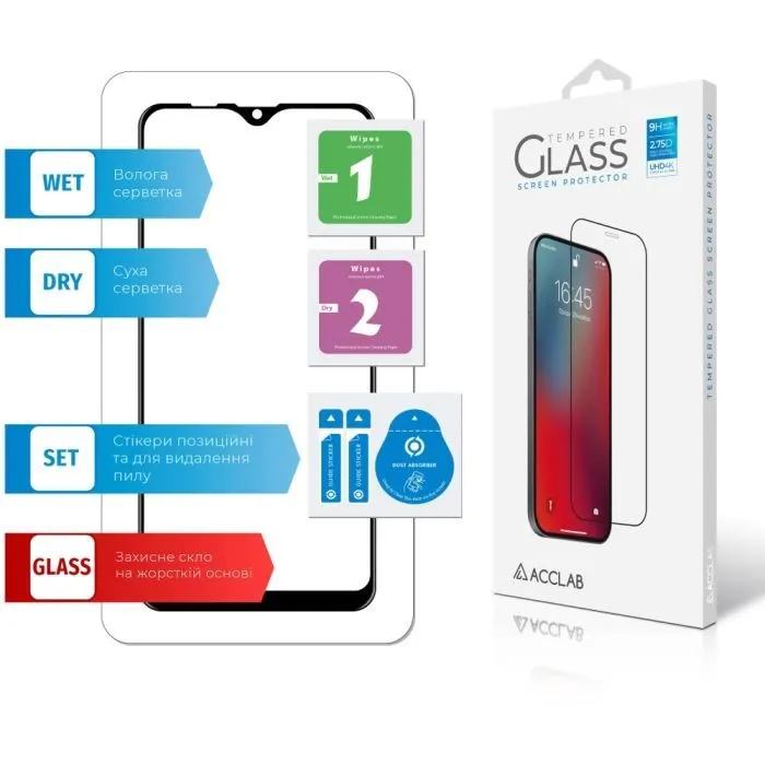 Скло захисне ACCLAB Full Glue Samsung A10 Black (1283126508509) зображення 7