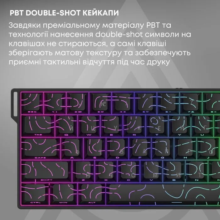 Клавиатура Ajazz AK680 V2 Ice Island Magnetic Switch USB UA Gray/Black (AK680-V2-I-GB) изображение 11