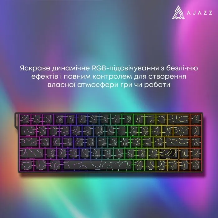 Клавиатура Ajazz AK680 V2 Ice Island Magnetic Switch USB UA Gray/Black (AK680-V2-I-GB) изображение 13