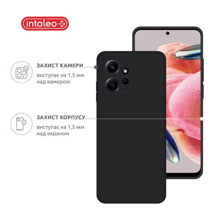 Чохол до мобільного телефона Intaleo Silicone Xiaomi Redmi Note 12 Black (1283126600999) зображення 3