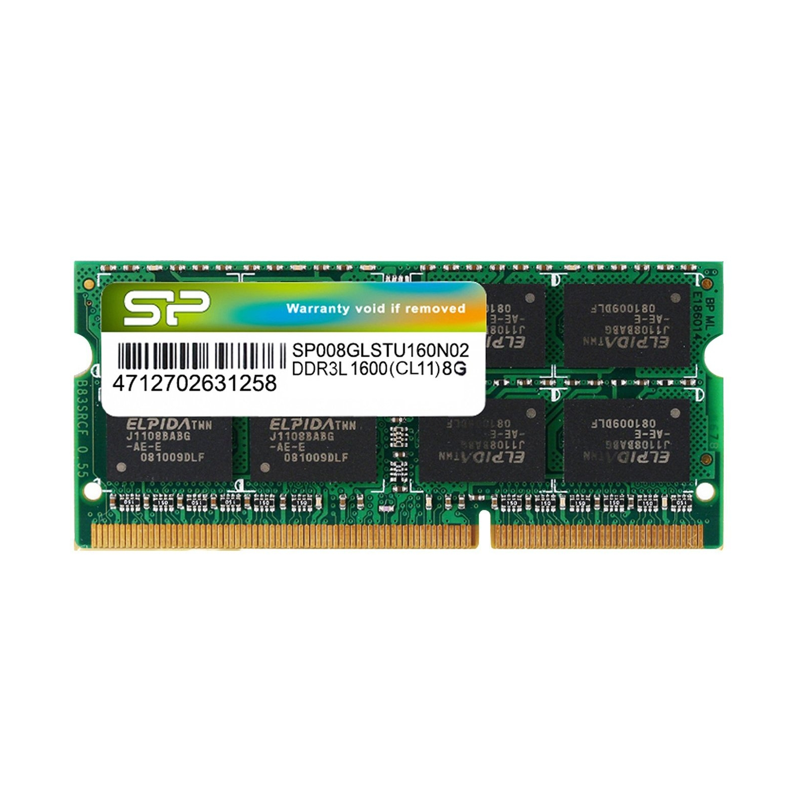 Модуль памяти для ноутбука SoDIMM DDR3L 8GB 1600 MHz Silicon Power (SP008GLSTU160N02)