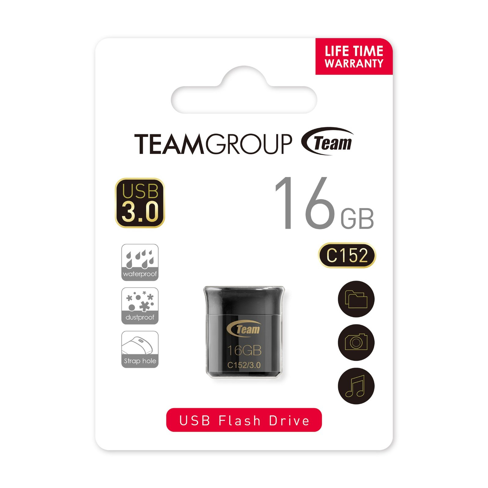 USB флеш накопитель Team 16GB C152 Black USB3.0 (TC152316GB01) изображение 2