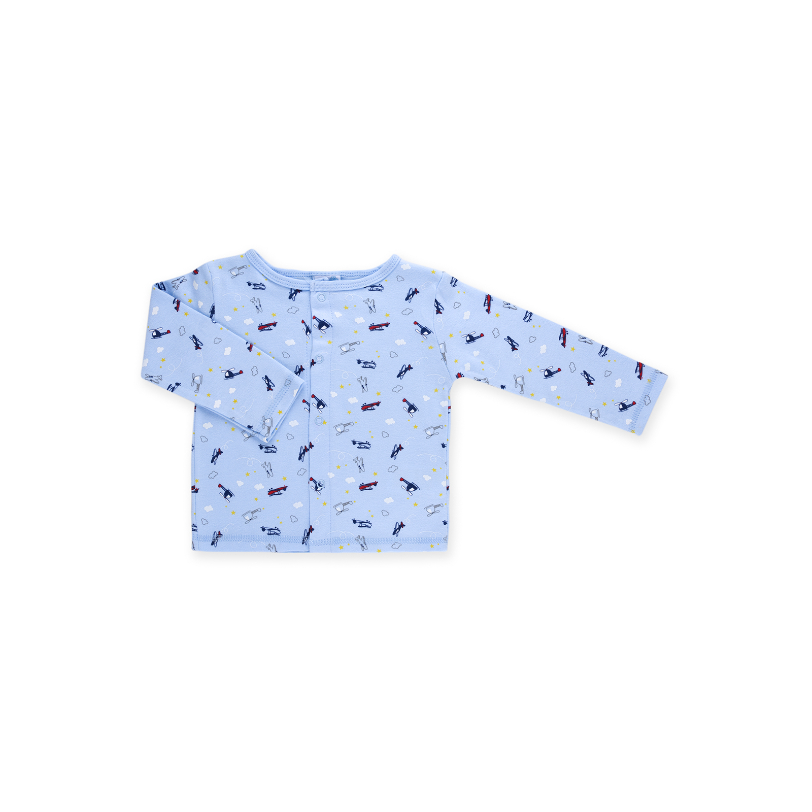 Набор детской одежды Luvena Fortuna для мальчиков :человечек, штанишки, кофточка и шапочка (F7763.B.0-3) изображение 3