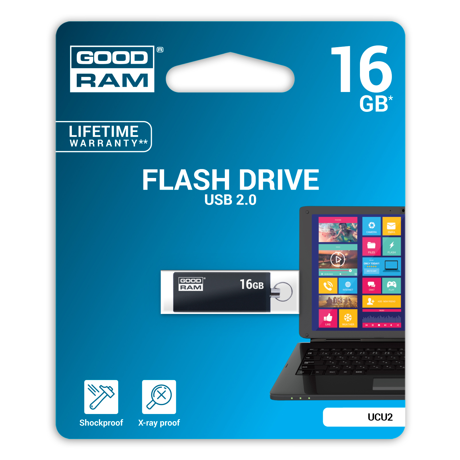 USB флеш накопичувач Goodram 16GB Cube Black USB 2.0 (UCU2-0160K0R11) зображення 3