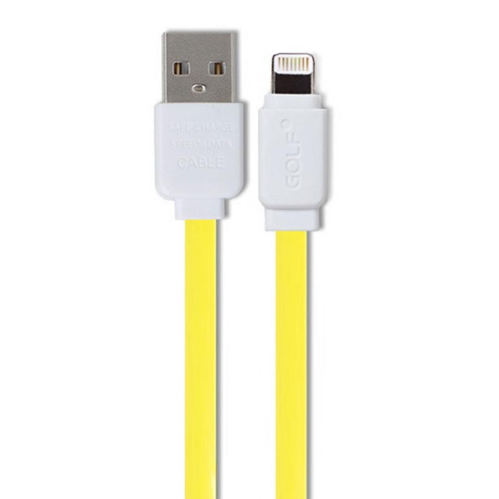 Дата кабель USB 2.0 AM to Lightning 1.0m Flat Yellow Golf (46464)