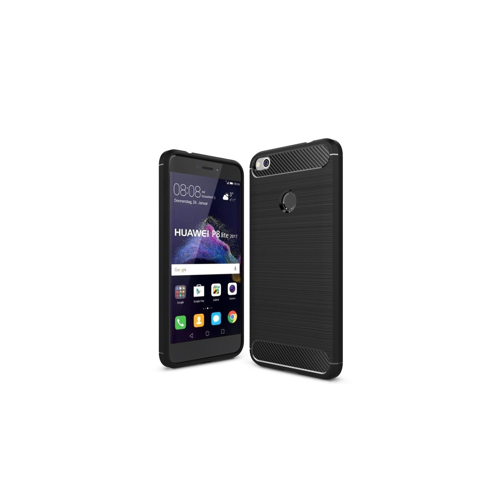 Чехол для мобильного телефона для Huawei P8 Lite 2017 Carbon Fiber (Black) Laudtec (LT-P8L2017B)
