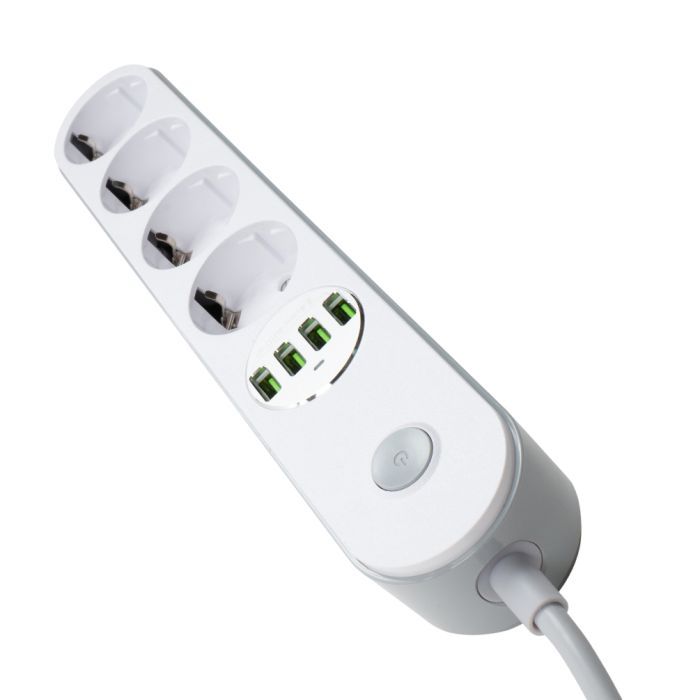 Мережевий фільтр живлення ColorWay CW-CHE44W, 4 розетки/4USB White 2M (CW-CHE44W) зображення 5
