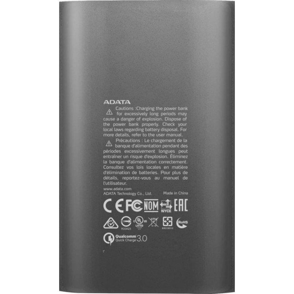 Батарея універсальна ADATA 10050mAh Quick Charge 3.0 Titanium (AA10050QC-USBC-5V-CTI) зображення 3