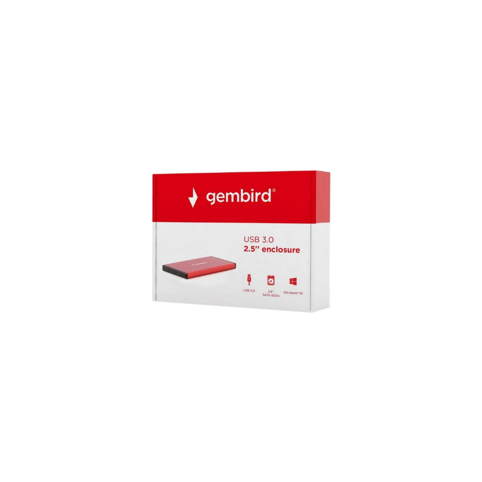 Кишеня зовнішня Gembird 2.5" USB3.0 red (EE2-U3S-3-R) зображення 6