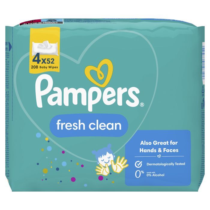 Детские влажные салфетки Pampers Fresh Clean 4х52 шт (8001841077949) изображение 2