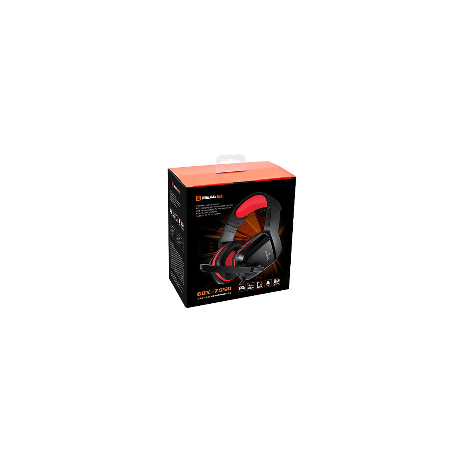 Навушники REAL-EL GDX-7550 Black-Red зображення 9
