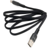 Дата кабель USB 2.0 AM to Lightning 1.0m flat nylon black Vinga (VCPDCLFNB1BK) изображение 3
