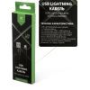 Дата кабель USB 2.0 AM to Lightning 1.0m flat nylon black Vinga (VCPDCLFNB1BK) изображение 4
