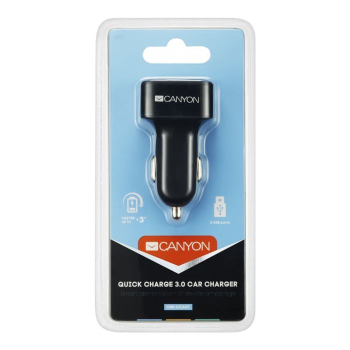 Зарядное устройство Canyon Universal 3xUSB car adapter (CNE-CCA07B) изображение 4