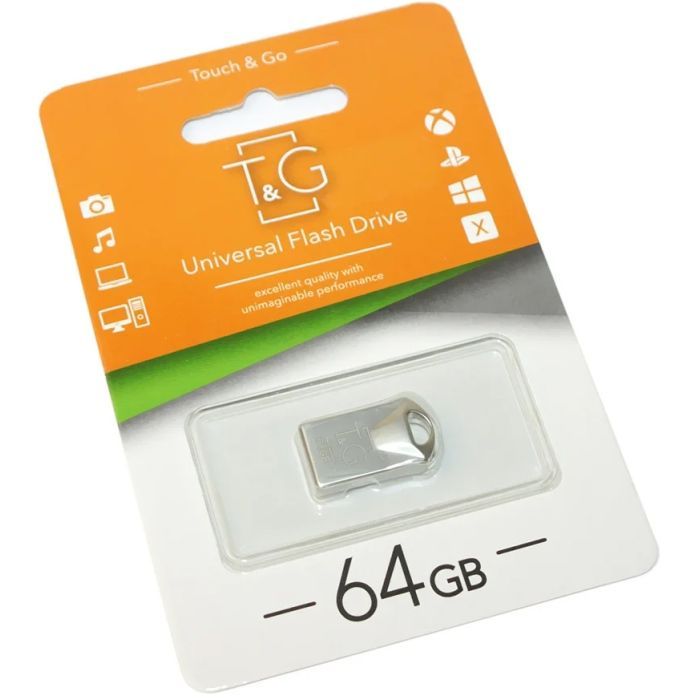USB флеш накопитель T&G 64GB 106 Metal Series Silver USB 2.0 (TG106-64G) изображение 2