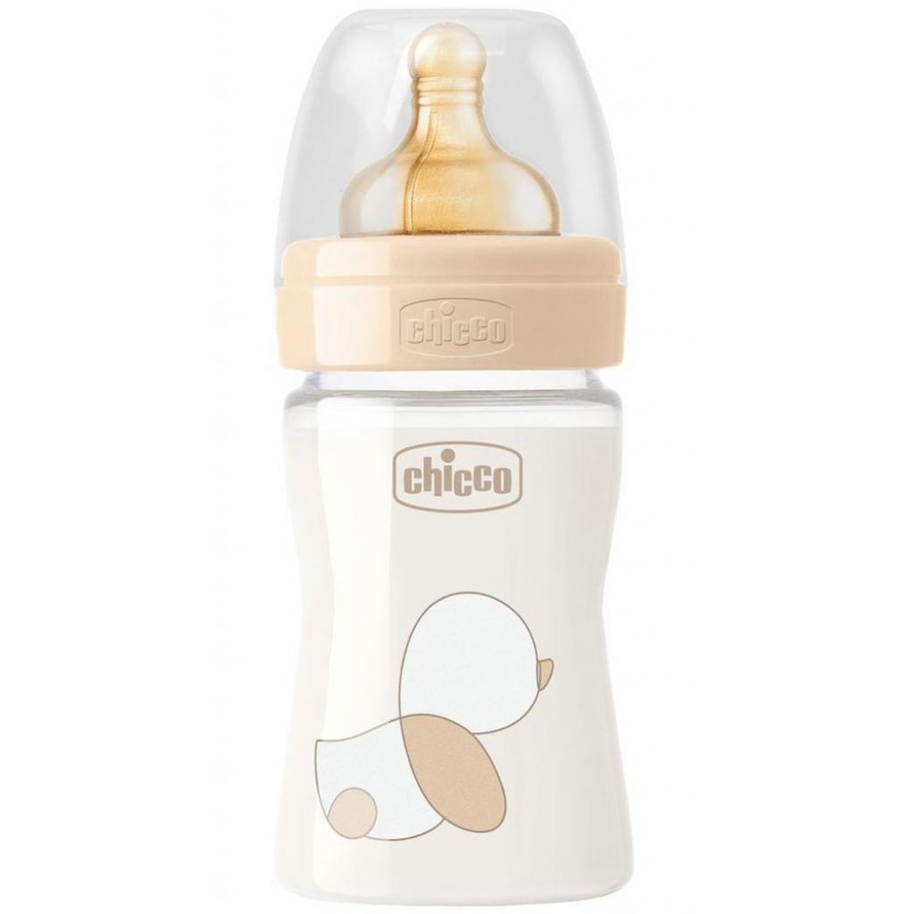 Пляшечка для годування Chicco скляна Original Touch з латекс. соскою 0+ міс. 150 мл Беж (27710.30) зображення 2