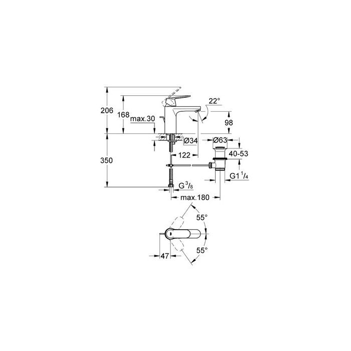 Смеситель Grohe Eurosmart Cosmopolitan basin M (23325000) изображение 3