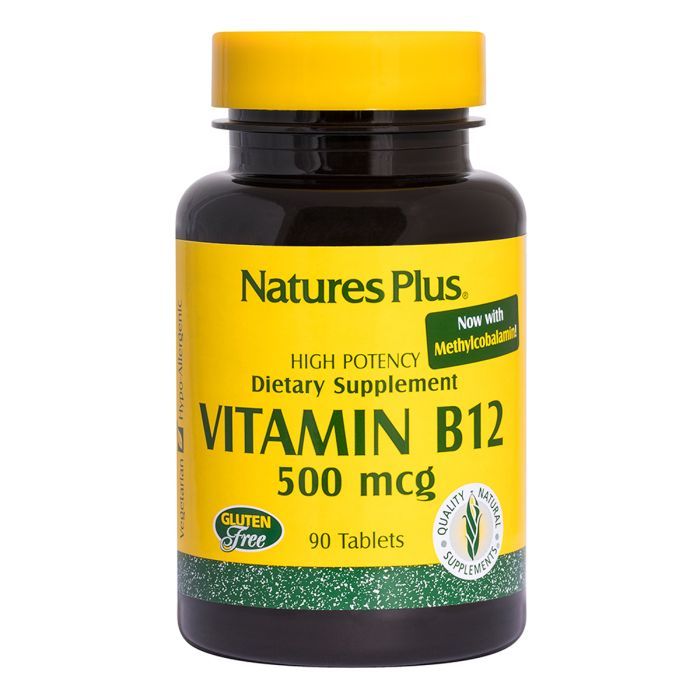 Витамин Natures Plus Витамин B-12 (Метилкобаламин), Nature's Plus, 500 мкг, 90 Та (NTP1710)