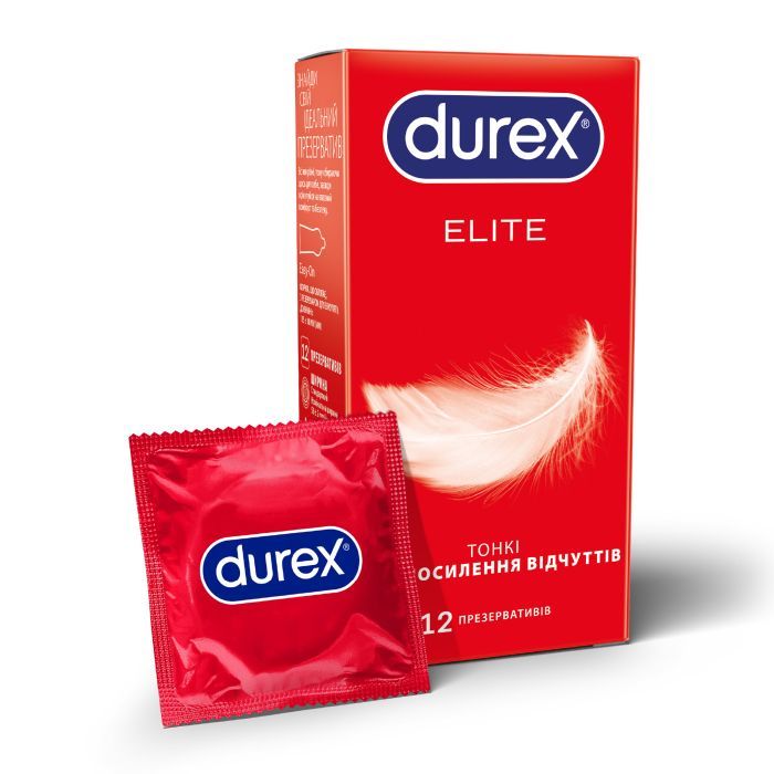Презервативы Durex Elite с силиконовой смазкой (тонкие) 12 шт. (5010232954229)