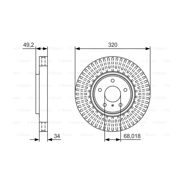 Тормозной диск Bosch 0 986 479 T32 изображение 5