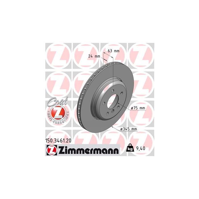 Гальмівний диск ZIMMERMANN 150.3461.20