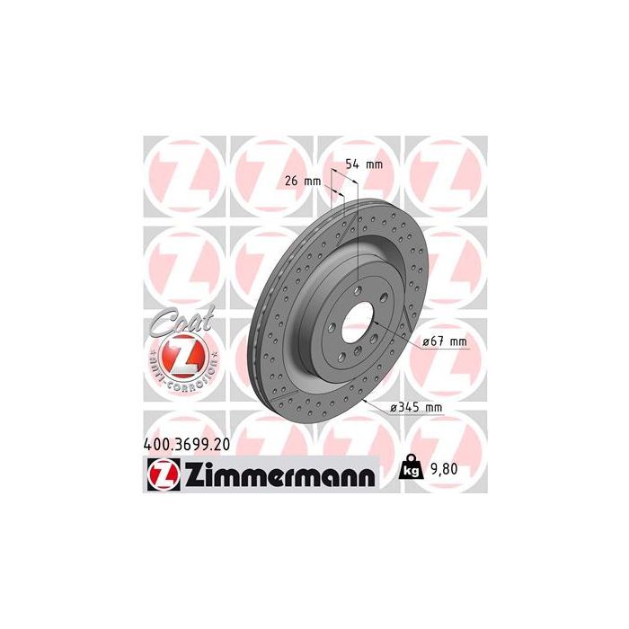 Тормозной диск ZIMMERMANN 400.3699.20