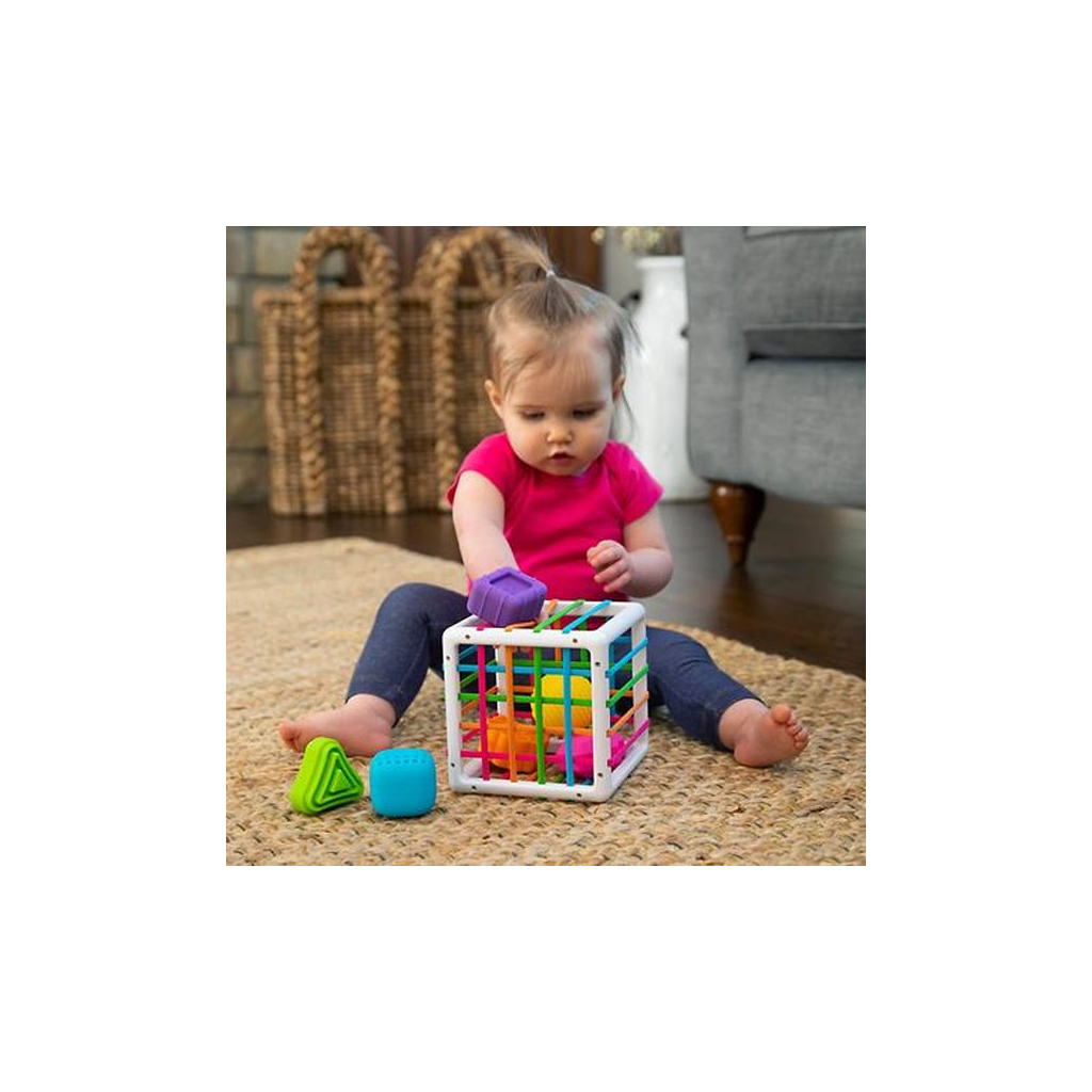 Розвиваюча іграшка Fat Brain Toys Куб-сортер зі стінками-шнурочками InnyBin (F251ML) зображення 6