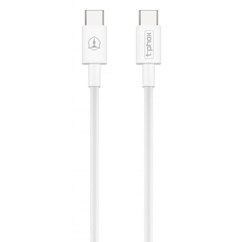 Дата кабель USB-C to USB-C 1.0m 3A White T-Phox (T-CC834)