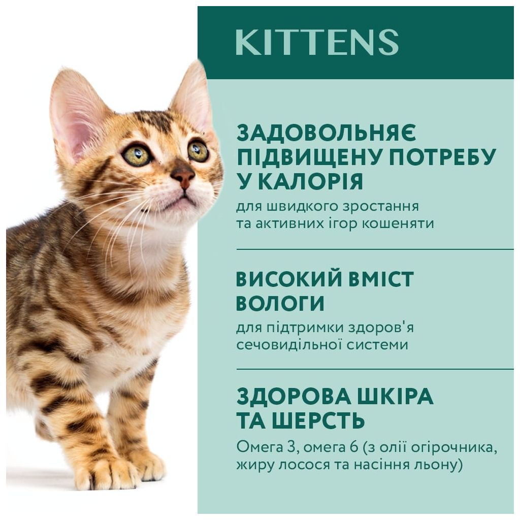 Вологий корм для кішок Optimeal для кошенят зі смаком курки 85 г (4820083905452) зображення 3