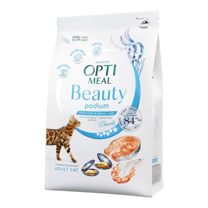 Сухой корм для кошек Optimeal Beauty Podium на основе морепродуктов 1.5 кг (4820215366885)