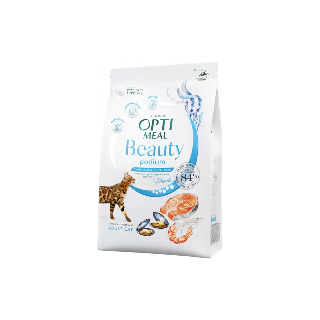 Сухой корм для кошек Optimeal Beauty Podium на основе морепродуктов 1.5 кг (4820215366885)