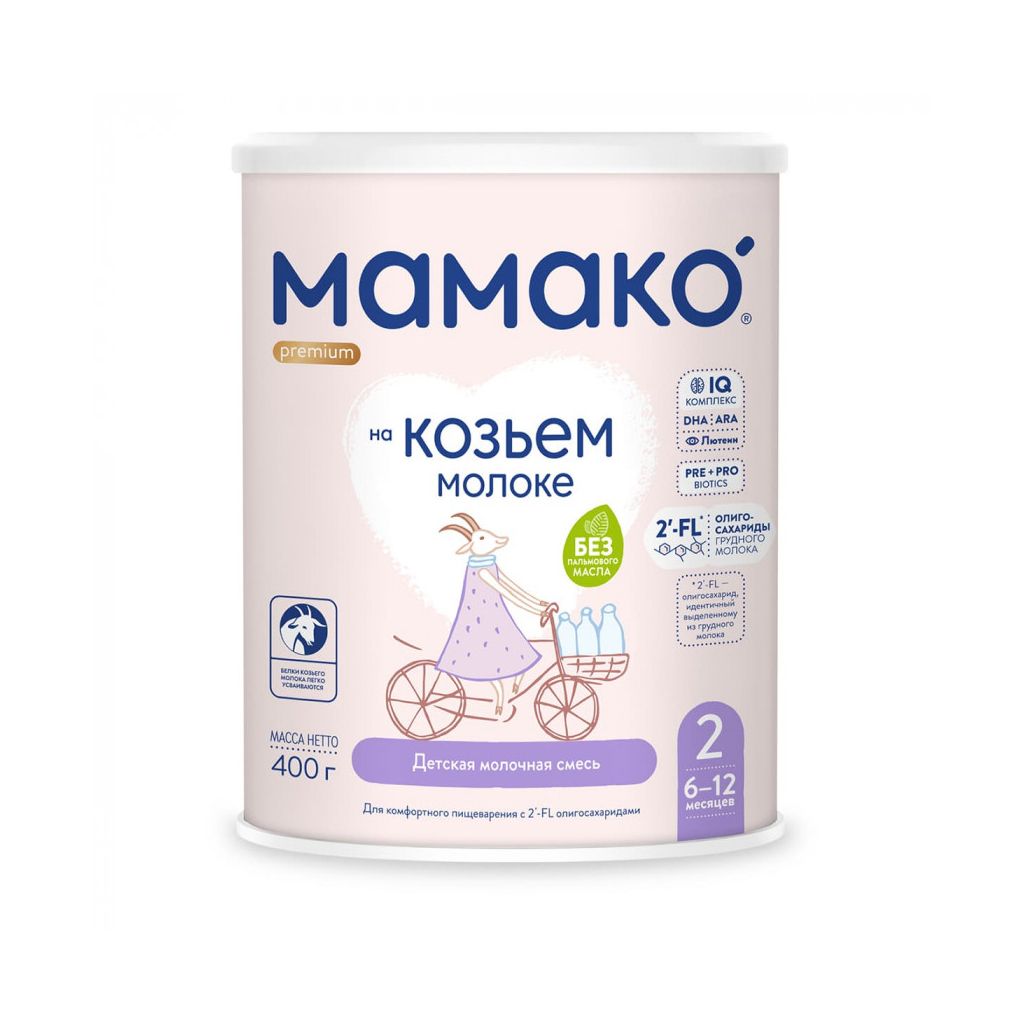Детская смесь MAMAKO 2 Premium на козячому молоці 6-12 міс. 400 г (8437022039077)