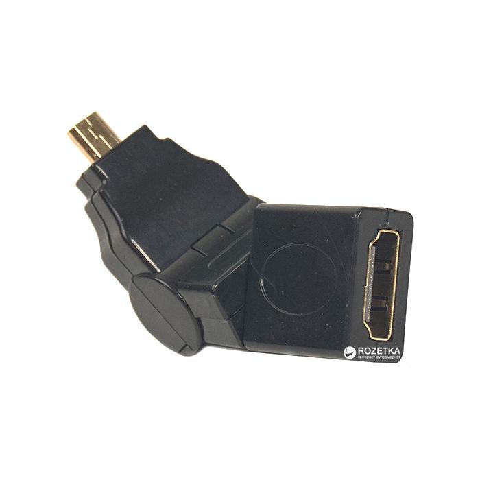 Перехідник HDMI AF to micro HDMI AM, 360 degree PowerPlant (CA910618)