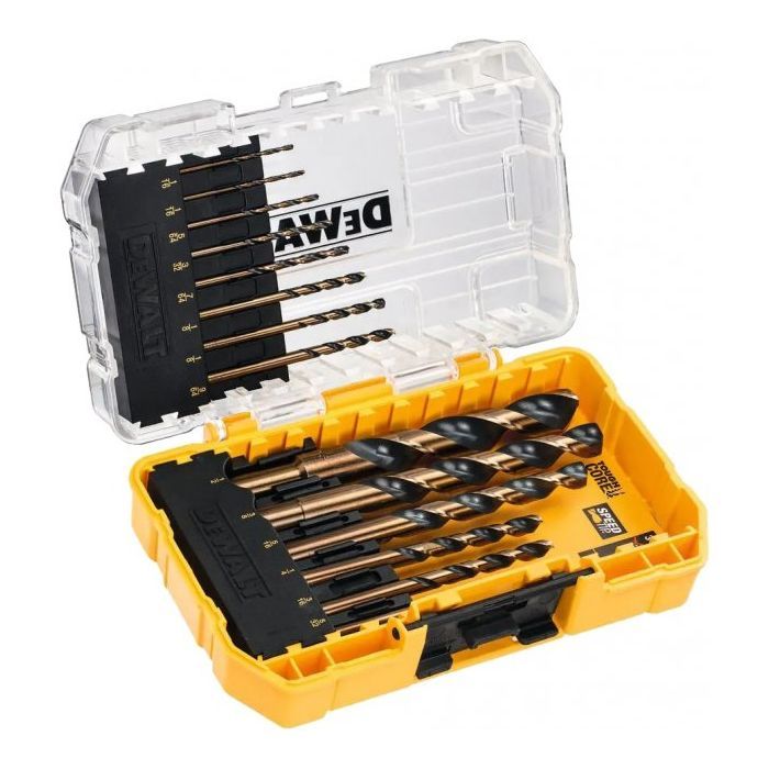 Набор сверл DeWALT по металлу Black&Gold HSS-G, 14 шт, кейс Tough Case (DT70727)