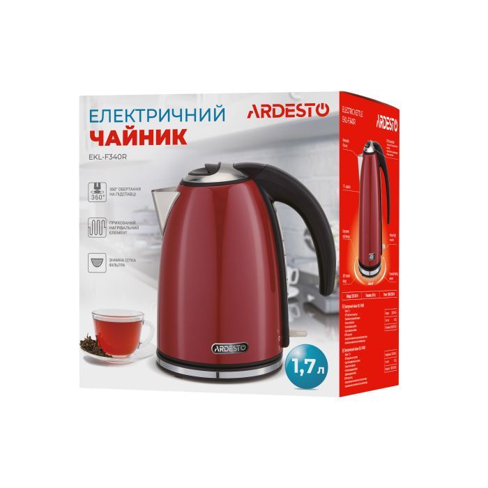 Електрочайник Ardesto EKL-F340R зображення 11