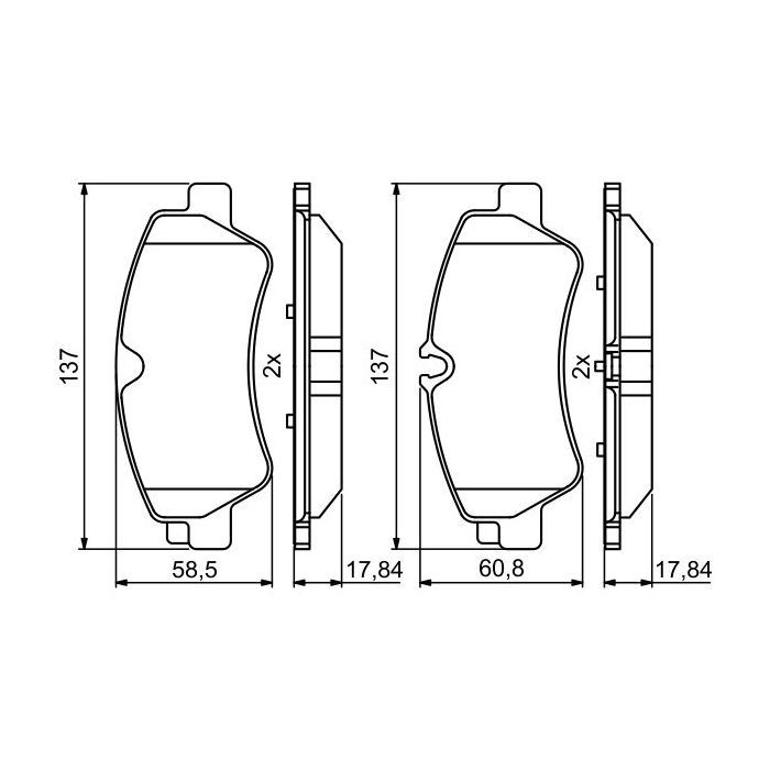 Тормозные колодки Bosch 0986494796