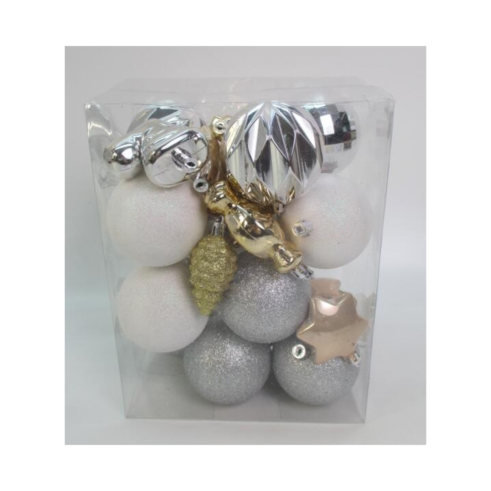 Елочная игрушка Novogod`ko набор шаров №1, 28 шт серебро/золото (974438)