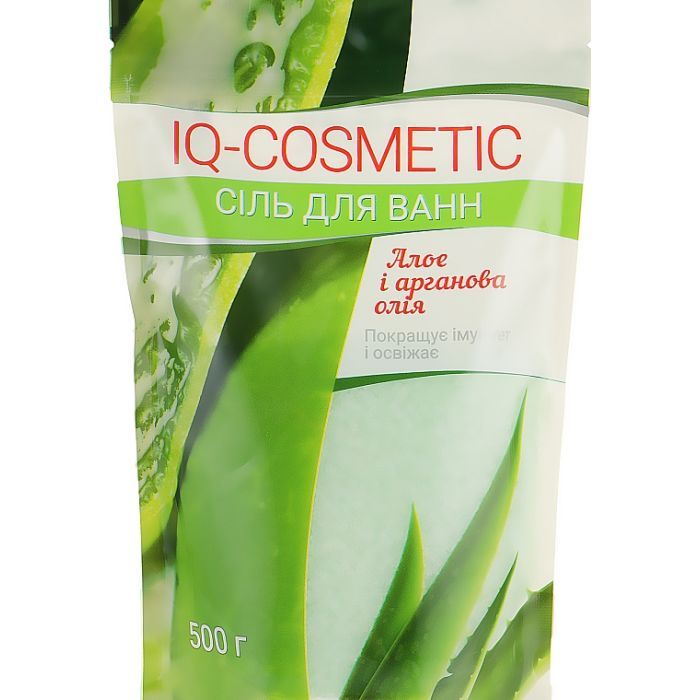 Соль для ванн IQ-Cosmetic Алоэ и аргановое масло 500 г (4820049382501)