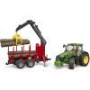 Спецтехника Bruder трактор John Deere 7R 350 с прицепом, краном и бревнами (03154) изображение 9
