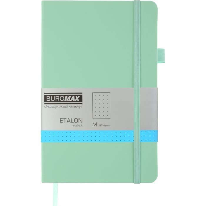 Книга записна Buromax Etalon 125x195 мм 96 аркушів в точку обкладинка зі штучної шкіри Синя (BM.291360-02)