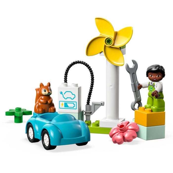 Конструктор LEGO DUPLO Town Вітрова турбіна та електромобіль 16 деталей (10985) зображення 2